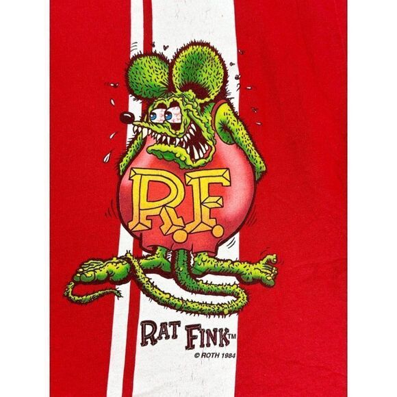 Vintage 1998 Rat Fink Ed Roth T-shirt Red Hot Rod 90s - Picture 4 of 8